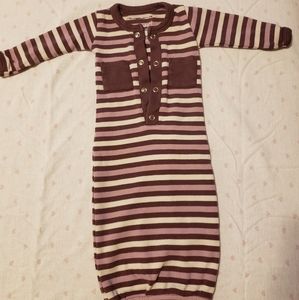 L'ovedbaby Preemie/NB eggplant striped gown